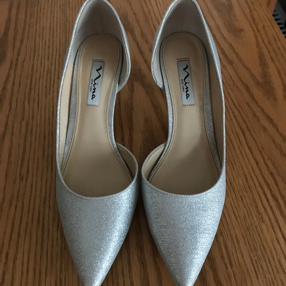 Silver heels 8.5